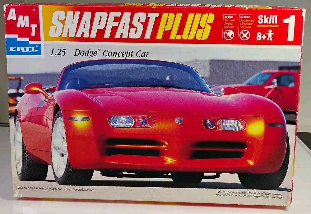 1998 AMT ERTL Snapfast+ Dodge Concept Car Model 8129 Kit NIOB Sealed Bag VTG