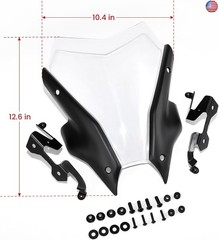 Windshield for Yamaha MT09 FZ09, Transparent Wind Shield Front Windscreen Air