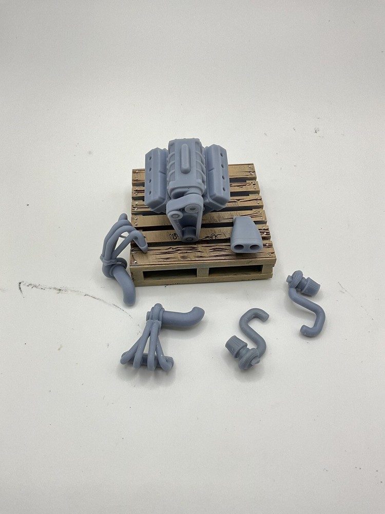 1/16 scale 3-D printed twin turbo supercharged big block engine