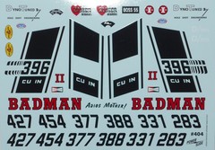 WATERSLIDE DECAL TOM DANIELS BADMAN 1955 CHEVY GASSER DRAG CAR 1/24 POWERSLIDE