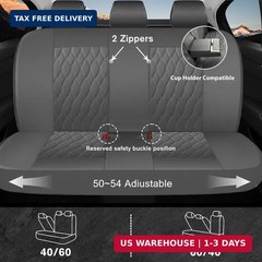CAROMOP Faux Leather Car Seat Covers Full Set,Luxury and Comfortable Covers for