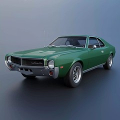 ABS Like Resin 3D Printed 1968 AMC Javelin Model in 1/25