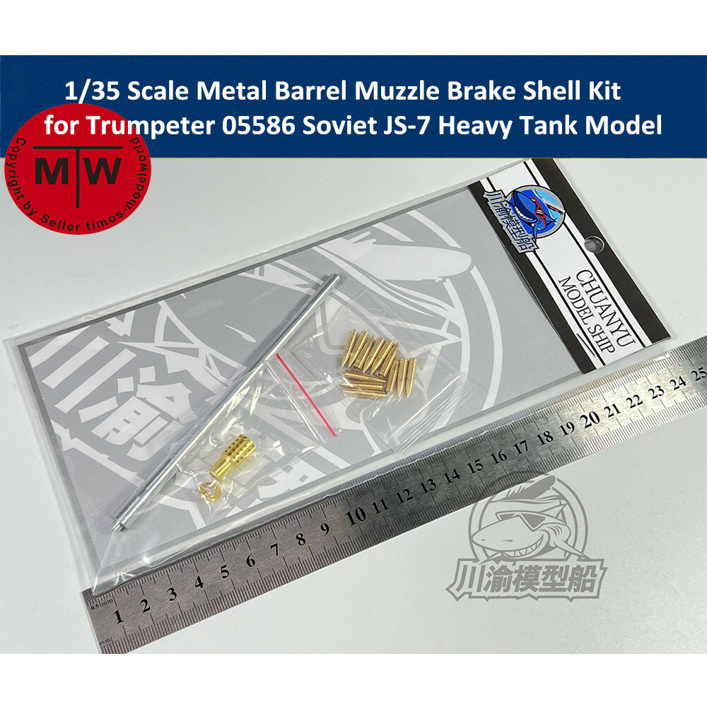 1/35 Metal Barrel Muzzle Brake Shell for Trumpeter 05586 Soviet JS-7 Tank Model