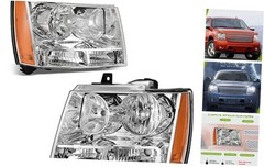 Headlights Chrome Housing Amber Reflector Clear Lens Fit 07-13 Avalanche