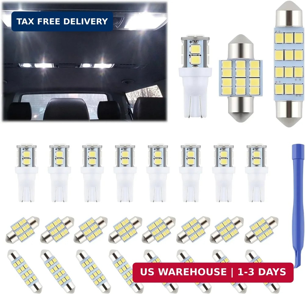 iFunyLED 24 Pieces Dome Light LED Car Interior Bulb Kit Set 194 T10 DE3175 578 3