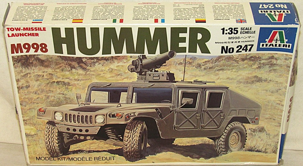 Italeri M998 Tow-Missile Launcher Hummer #247 1:35 Scale Open Box – NOS