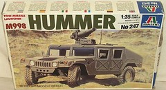 Italeri M998 Tow-Missile Launcher Hummer #247 1:35 Scale Open Box – NOS