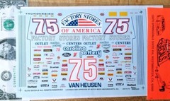 SLIXX 1/24 Water Slide Decals NASCAR #75 Ford Factory Stores of America A14