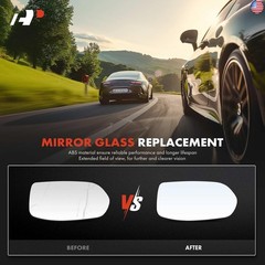 A-Premium Right Passenger Side Heated Mirror Glass with Backing Plate –
