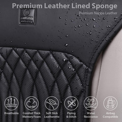 Car Seat Protector, Sideless Seat Covers for Cars, All Season Waterproof Nappa L
