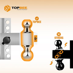 Adjustable Trailer Hitch, Drop Hitch, Tow Hitch Fits 2.5-inch Receiver, 6-inch D