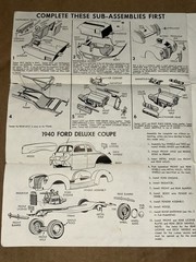 1960’s AMT 1940 Ford Deluxe Coupe 3-in-1 Trophy Series Model Kit Instructions
