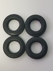 PAD PRINTED TIRES from Delorean Time Machine Polar Lights 1:25 Model Kit BTTF