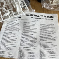1991 Monogram #17 Waltrip Western Auto AC Delco Chevy Lumina 1:24 No Body