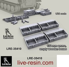 Live Resin 1/35 122mm Ammo, Empty Wooden Boxes