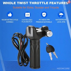 Ebike Full Twist Throttle Fits Ridstar Q20, 48V Plug and Play Throttle 3 Pin