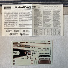 Monogram 1/24 Don Prudhomme’s Pepsi Firebird Funny Car Decal & Instru Only#2711