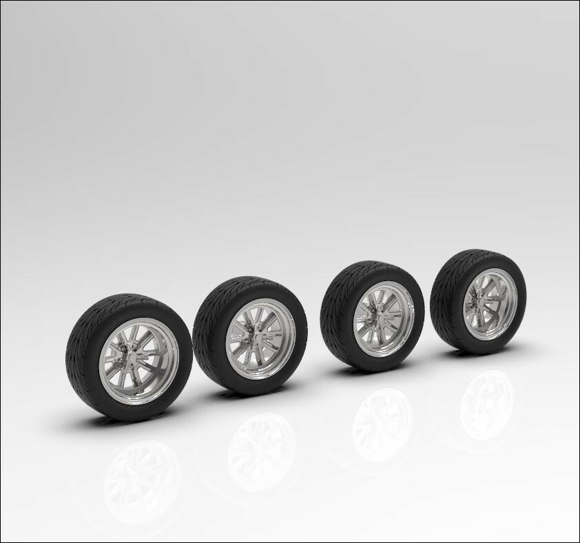 1:16 18″ Shelby style Deep and Narrow Wheels and Tires