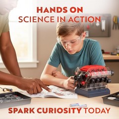 V8 Engine Model Kit with 270 Parts – Interactive STEM DIY Kit for Ages 12+