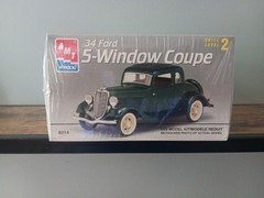 AMT ’34 Ford 5 Window Coupe Model Car Kit 1/25 Scale, sealed parts 1996 Vintage