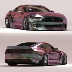 1:24 2015 Mustang Widebody Clinchd Flares Kit Transkit For Tamiya And Diecast