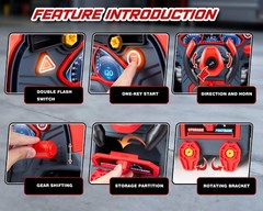 Interactive Truck Engine Toy with Removable Parts – Lights, Large, Red