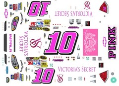 #10 DANICA PATRICK VICTORIA’S SECRET 1/24th Scale Waterslide Nascar Decals