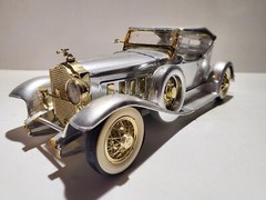 Monogram 1930 Packard Boattail Speedster Silver 1:24 Plastic Model Kit Built Car