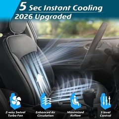 2026 Upgraded Cooling Car Seat Cover Front Seat, 12V-24V Ventilated Cooling Car