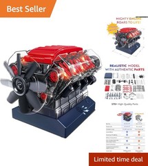 DIY V8 Engine Kit – Realistic Mechanical Model for Kids & Adults – 270 Parts