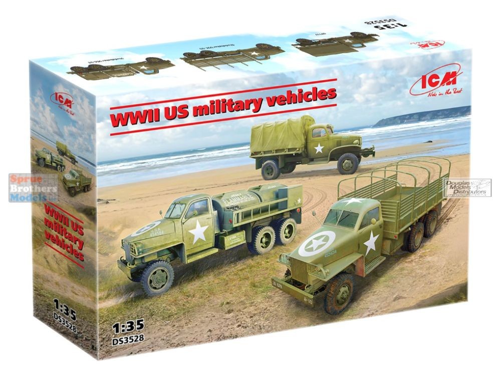 ICMDS3528 1:35 ICM WW2 US Military Vehicles (G7117, US6-U3 Trucks & US6-U5