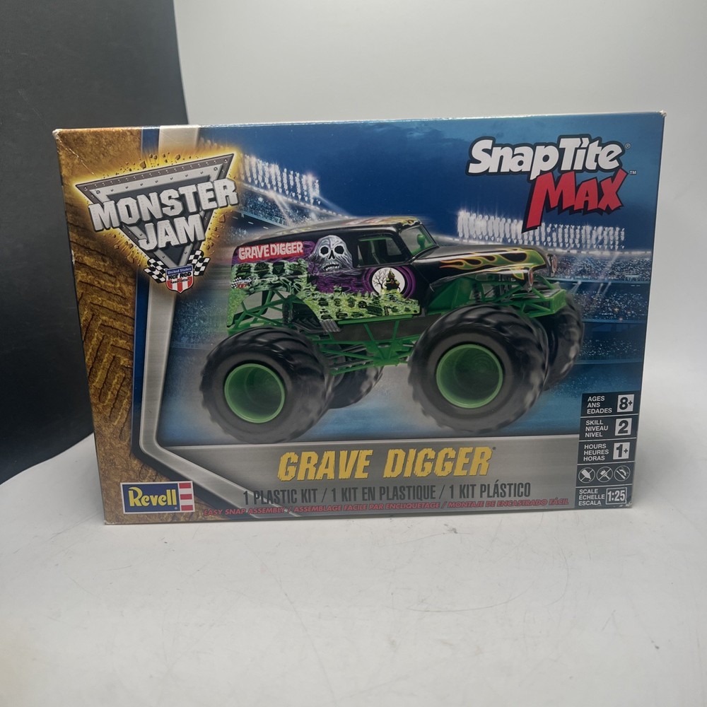 * REVELL 1/25 SCALE SNAP TITE MONSTER JAM GRAVE DIGGER PLASTIC KIT Sealed