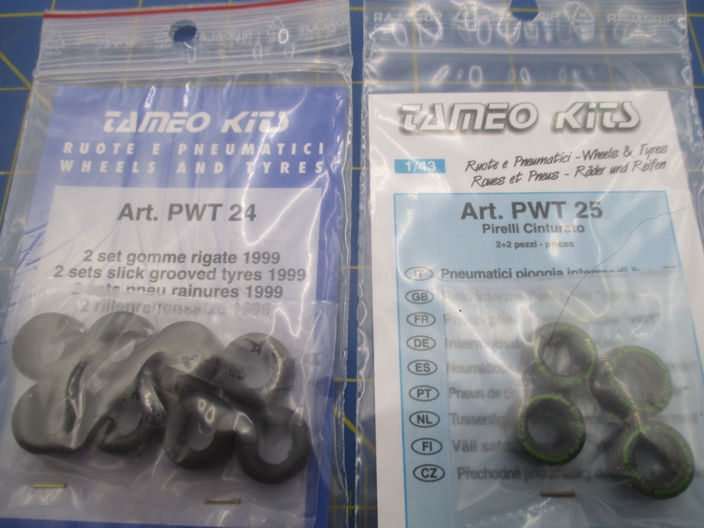 TAMEO PWT 24 & 25 TIRE SETS 1:43 MORE PARTS PACKS LISTED PIRELLI & GOMME 12 TIRE