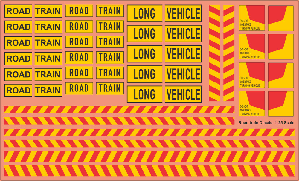 Road Train Waterslide Decals Multi Scale