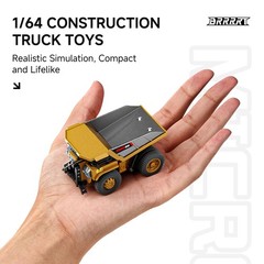 BRRRRT 1/64 RC Dump Truck,Mini Truck Toy,8-Channel Remote Control 6.5 Cm