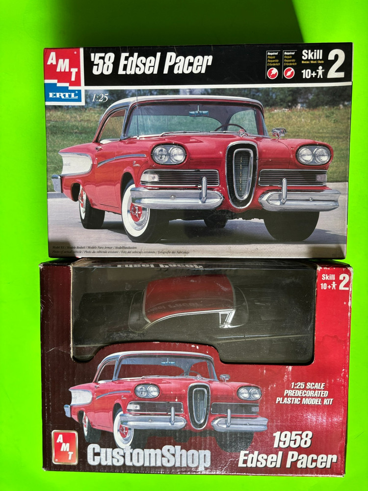 PAIR OF 1958 EDSEL PACER COUPE MODEL KITS AMT ERTL 1/25 SCALE BRAND NEW SEALED!!