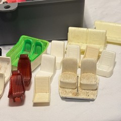 Vintage Car Model Kit Junkyard Mixed Parts Lot Wheels Chairs License Plates More