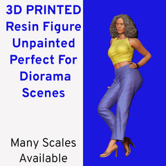 People Sitting and Leaning on Model Cars Resin 3d print Set of 3 Figures