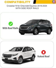EZREXPM Cross Bars Roof Rack Fit for Chevrolet Chevy Equinox 2018-2024 Luggage