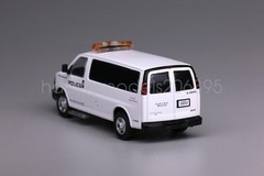 596 1:64 White GMC Express 3500 Police Van Model Diecast Display Car Collection