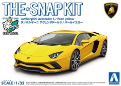 1/32 The Snap Kit Lamborghini Aventador S Pearl Yellow Plastic Model Kit AOSHIMA