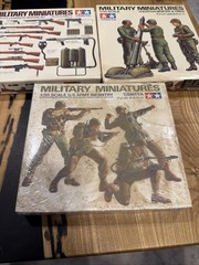 Lot Of 3. Vintage Tamiya 1/35 Military Miniatures Mortar&crew, Weapons&infantry