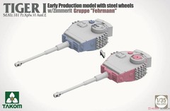 TAKOM 2202 1/35 Tiger I Early-Production w/Steel Wheels Zimmerit Gruppe Fehrmann