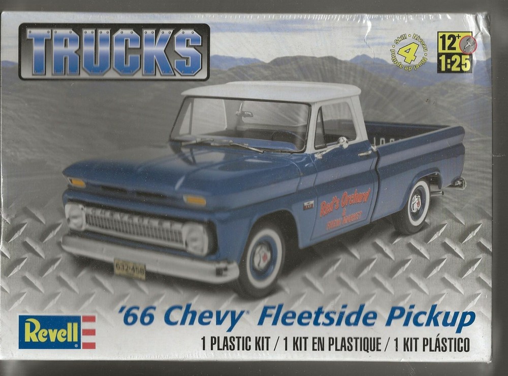 BL Revell TRUCKS 1966 ’66 Chevy Fleetside Pickup 1/25 85-7225 (104)