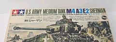 Vintage Tamiya U.S. Army Medium Tank M4 A3E2 SHERMAN Model Kit 1:35 Scale READ