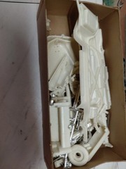 3 Vintage Model Kits ,Pyro Revell,Lindberg, 56 Caddy,34 Ford Coup,bugatti