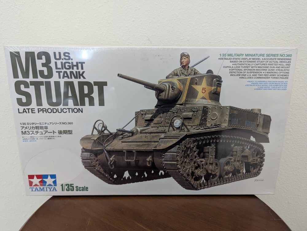 Tamiya US Light Tank(Military) M3 Stuart Late Production Plastic Model Kit NEW