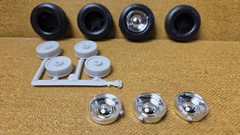 1953 Ford Pickup RIMS MOONS & TIRES 1:25 Scale AMT NEW Model Kit PARTS