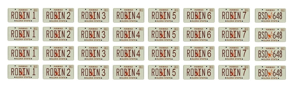 1/24 1/25 scale model car Magnum P.I. license plates tags 1:25
