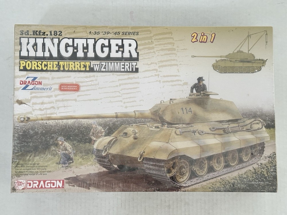 Dragon 1/35 6848-03 King Tiger Porche Turret W/Zimmerit Heavy Tank Model Kit